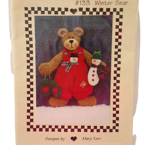 5 Assorted Christmas Craft Patterns Snowmen Bear Santa - Picture 5 of 7